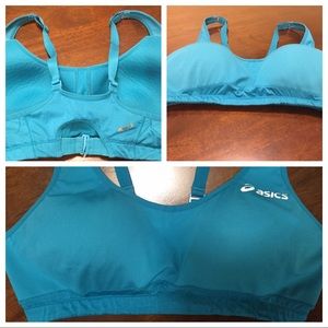 Asics Teal Sports Bra Sz Large Adjustable Straps